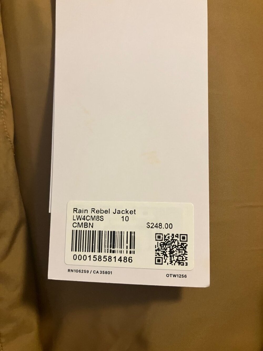 Lululemon Rain Rebel Jacket size 10 Camel Brown - Picture 4 of 6